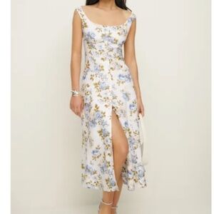 Reformation Louisa Linen Dress Ivory - Size 6